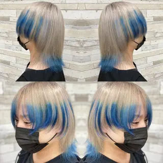 ミディアム カラー メンズ "PEPPU "所属・🌈推し色派手髪 ハイトーンShinのヘアスタイル