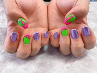 ネイル ネイルリボン 受付スタッフのネイルデザイン