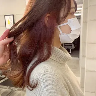 セミロング カラー 透明感/オリーブ/ グレージュ/YUKAのヘアスタイル