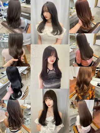 セミロング カラー レイヤーカット/ 縮毛矯正/ミサキ💐のヘアスタイル