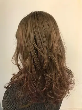 セミロング カラー パーマ lmu byif(ﾘﾐｭｰﾊﾞｲｲﾌ)所属・MIYU /メンズパーマ✨💫のヘアスタイル