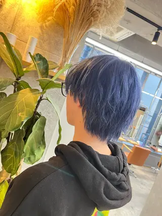 ミディアム カラー メンズ ハイトーンカラ ー/小川のヘアスタイル