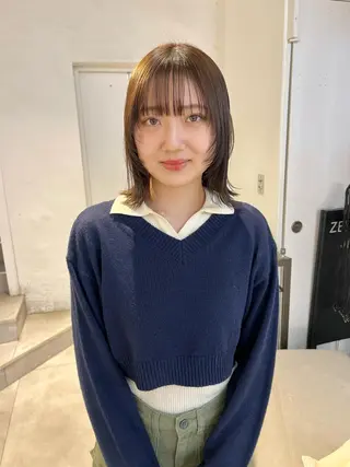 ミディアム カラー 顔周りカット/透明感 カラー✂️MEIのヘアスタイル