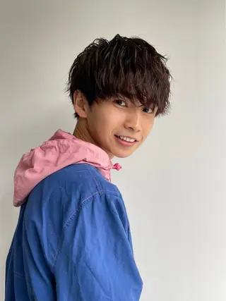 ショート カラー メンズ CLUTCH天王寺 西藤遥河のヘアスタイル