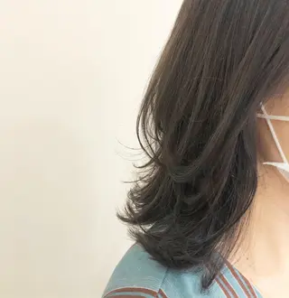 ミディアム カラー 細めハイライト🩶 ボブ/レイヤーカットのヘアスタイル