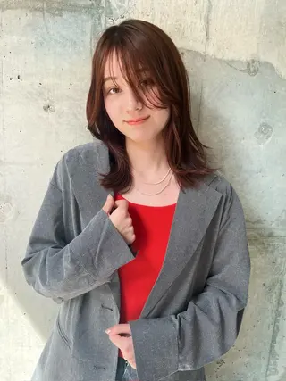 ミディアム 🫧ふじたまゆ🫧 レイヤーカット✂︎のヘアスタイル