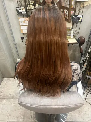 ロング カラー 艶髪/ハイトーン/ ヘアセット/モエノのヘアスタイル