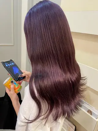 ロング カラー ヘアアレンジ 新宿/韓国ヘア 中明度カラー/かやのヘアスタイル