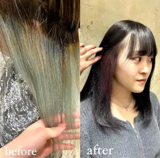 ミディアム 新宿透明感カラー 髪質改善/吉川怜奈のヘアスタイル