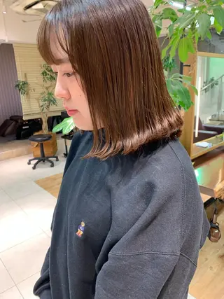 ミディアム ヘアアレンジ 🫧透明感カラー/ ボブ/小笠原汐海🪽のヘアスタイル