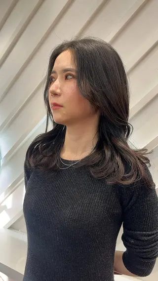 ミディアム 山崎/ボブ縮毛矯正 レイヤー髪質改善のヘアスタイル