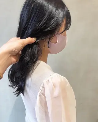 セミロング カラー ヘアアレンジ 酸性縮毛矯正🧴韓国 レイヤー/髪質改善のヘアスタイル