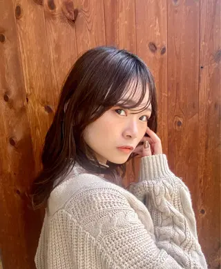 ミディアム カラー パーマ 高松 莉璃のヘアスタイル
