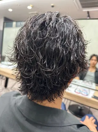 ショート パーマ メンズ yu-kiハイトーン /ブリーチ無しカラーのヘアスタイル