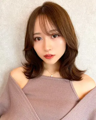 ミディアム カラー 韓国ヘア🤍顔周り/ 髪質改善✨/林遼一郎のヘアスタイル