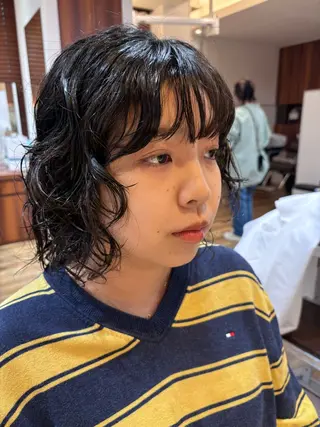 ミディアム パーマ しみず さくら🌸のヘアスタイル