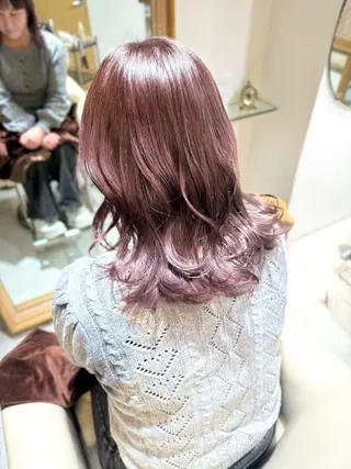 セミロング カラー 安永 涼のヘアスタイル