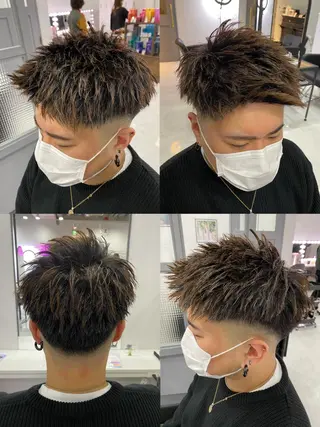 ショート カラー パーマ ヘアアレンジ メンズ 🔥メンズパーマ特 化🔥渡辺一翔🔥のヘアスタイル