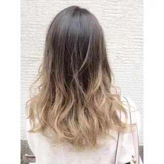 セミロング カラー パーマ OFF YUYAのヘアスタイル
