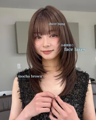 セミロング カラー manami/ レイヤー/小顔カットのヘアスタイル