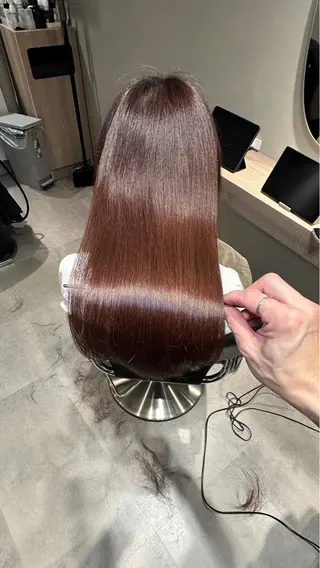 ロング カラー ヘアアレンジ MiU所属・韓国×髪質改善×美髪 縮毛矯正×レイヤーのヘアスタイル