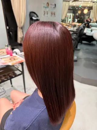 セミロング 🎀ིྀ暖色カラー/ 髪質改善/みどりのヘアスタイル