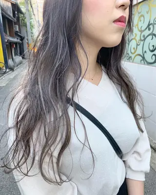 ロング カラー 西村あきや トレンド韓国ヘアのヘアスタイル