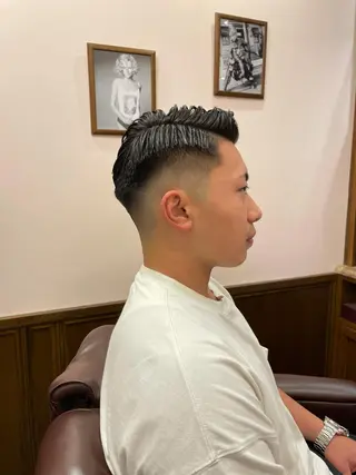 ミディアム カラー パーマ メンズ カット指名No1漆原 聡のヘアスタイル