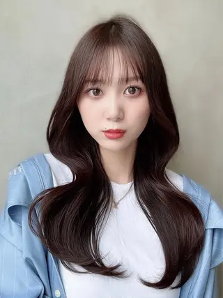 ロング カラー 新宿✨顔周りカット 韓国ヘア/坂本亜裟海のヘアスタイル