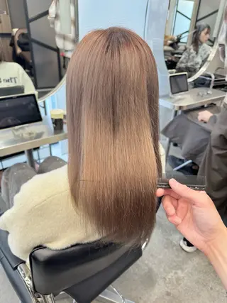 セミロング カラー 髪質改善＆艶カラー Zina💋池袋のヘアスタイル