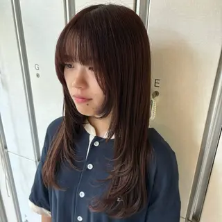 ロング カラー ボブ/レイヤー/透明 感カラー/dai🌿のヘアスタイル