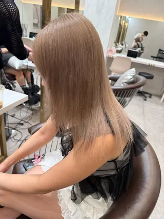 ミディアム カラー ダブルカラー 韓国レイヤーKYONのヘアスタイル