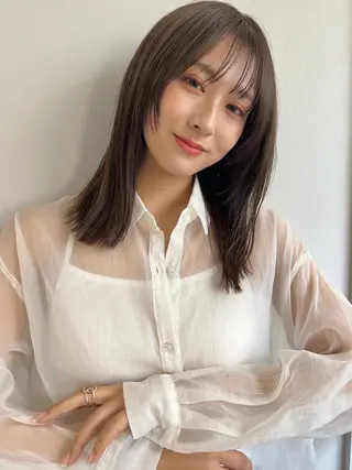 ミディアム 菅原リキヤ くびれレイヤーヘアのヘアスタイル