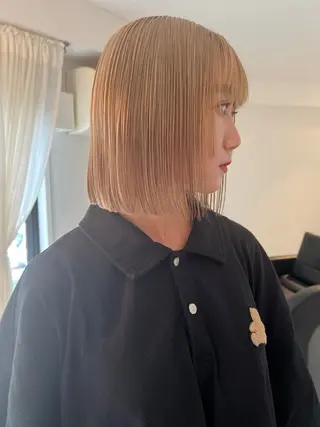 カラー ブリーチカラー🎀 韓国風/寺門美優のヘアスタイル