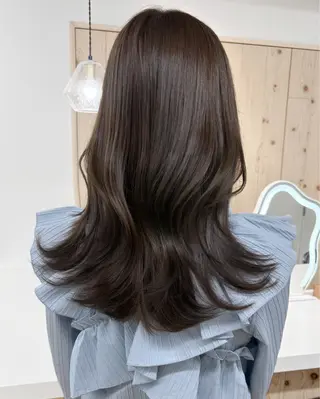 ロング カラー 新宿/韓国ヘア/ 髪質改善ストレートのヘアスタイル