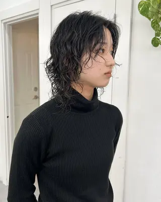 ミディアム パーマ レイヤーボブ/ 艶カラー/サナ🌼のヘアスタイル