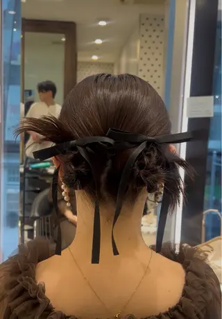 ヘアアレンジ コテ巻き風パーマ 銀座RINOSEのヘアスタイル