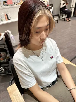 ミディアム カラー 艶髪レイヤー上田 紗也🇰🇷💗のヘアスタイル