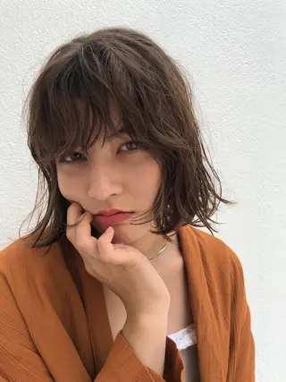 ミディアム カラー パーマ ヘアアレンジ NOUN所属・eri kinjoのヘアスタイル