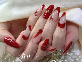 ネイル ネイルサロンAiri 長さ出し·シンプルのネイルデザイン