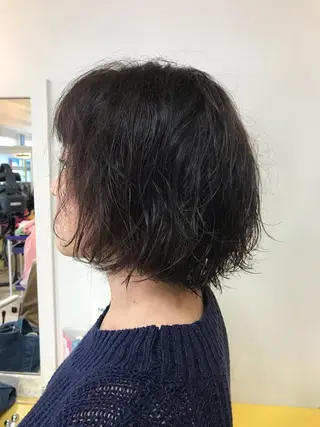 ミディアム カラー パーマ 横田 尚登のヘアスタイル