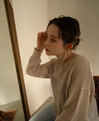 ミディアム カラー 西川 結のヘアスタイル