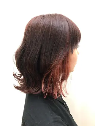 ミディアム カラー 艶カラー🌙縮毛矯正 /ボブ【Reina】のヘアスタイル