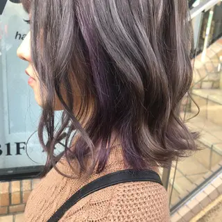 ミディアム カラー パーマ ヘアアレンジ 八巻 晴香のヘアスタイル