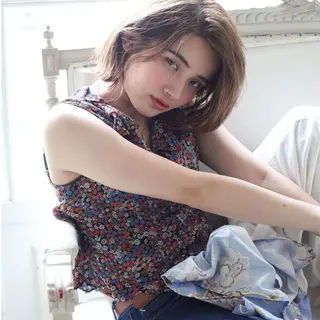 ショート カラー パーマ ヘアアレンジ VIVIE【ヴィヴィ】所属・髪質改善/韓国風 レイヤー/田村祐樹のヘアスタイル