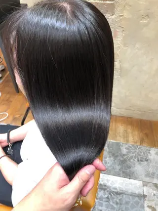 ミディアム カラー パーマ 新宿✨顔周りカット 韓国ヘア/坂本亜裟海のヘアスタイル