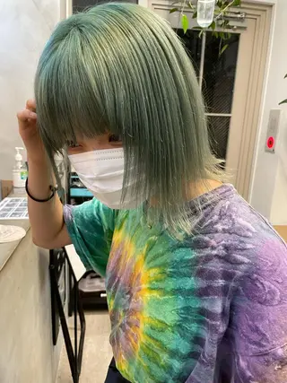 ミディアム 小顔レイヤー×コンパ クトボブ/林隆平のヘアスタイル