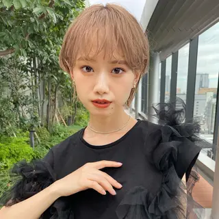 ショート パーマ レイヤー/ショート透 明感カラー/西田祐賀のヘアスタイル