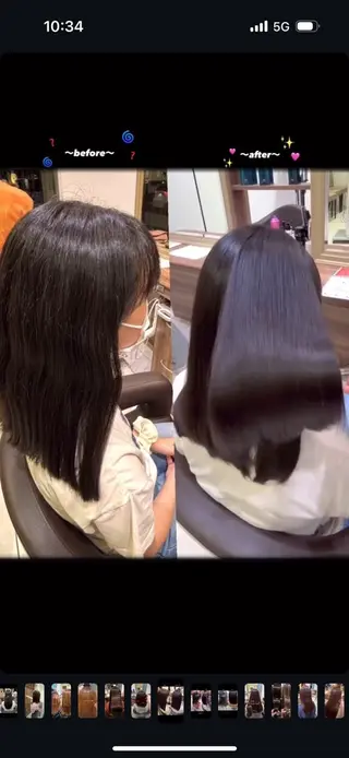 セミロング パーマ 根本 弥英のヘアスタイル