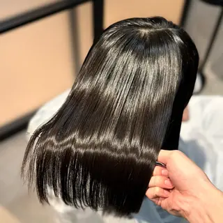 ロング パーマ ブリーチなしカラー I 髪質改善Ⅰたつやのヘアスタイル